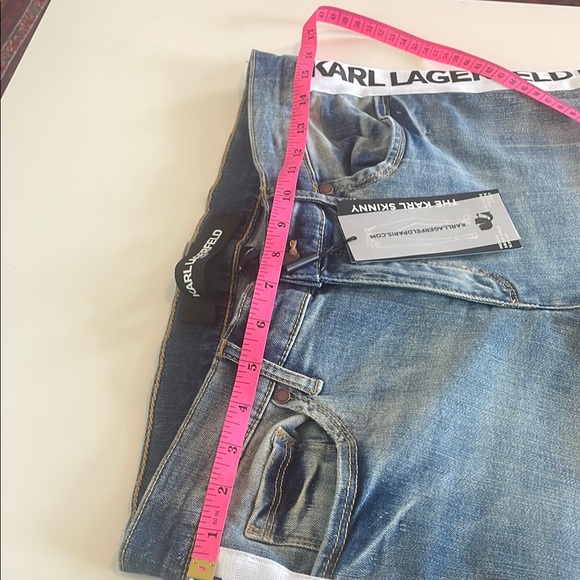 Karl Lagerfeld Paris “The Karl Skinny” Logo Tape Jeans – Size 10, NWT - Picture 13 of 15